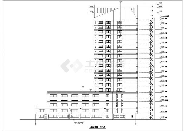 高层人民医院门诊住院综合大楼CAD建筑设计施工图-图一