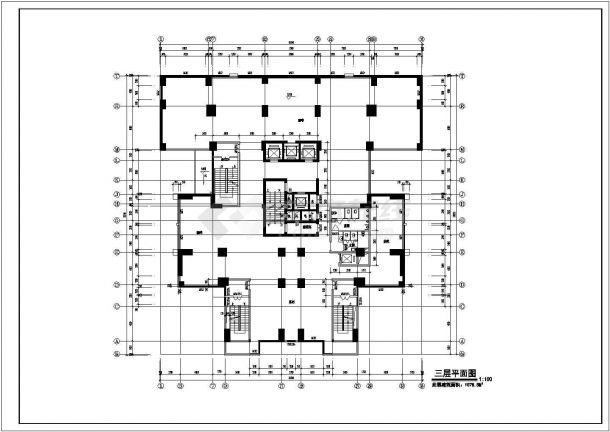 某地高层综合楼建筑cad设计施工图纸-图一