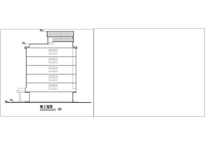 单位院内六层宾馆CAD建筑设计施工图_图1