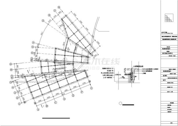 昆山市某植物公园内部木平台建筑设计CAD图纸-图一