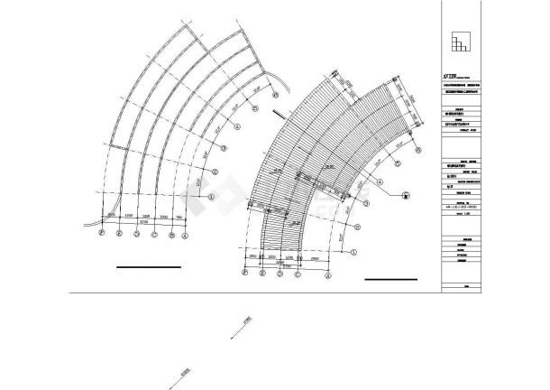 昆山市某植物公园内部木平台建筑设计CAD图纸-图二