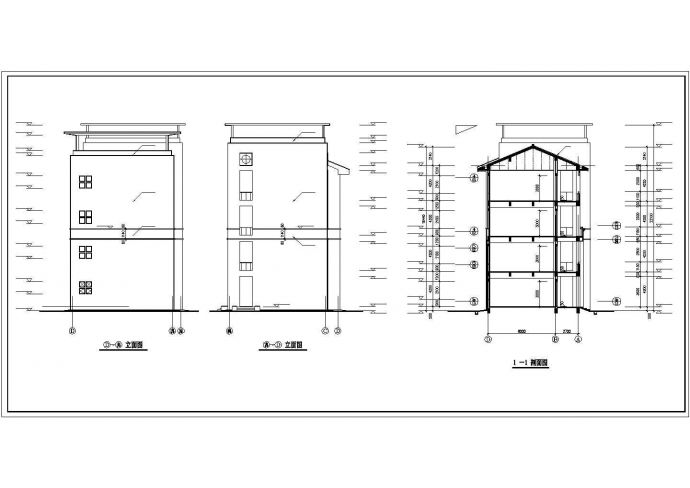 某四层框架结构教学楼设计cad全套建筑施工图纸（标注详细，13张图）_图1