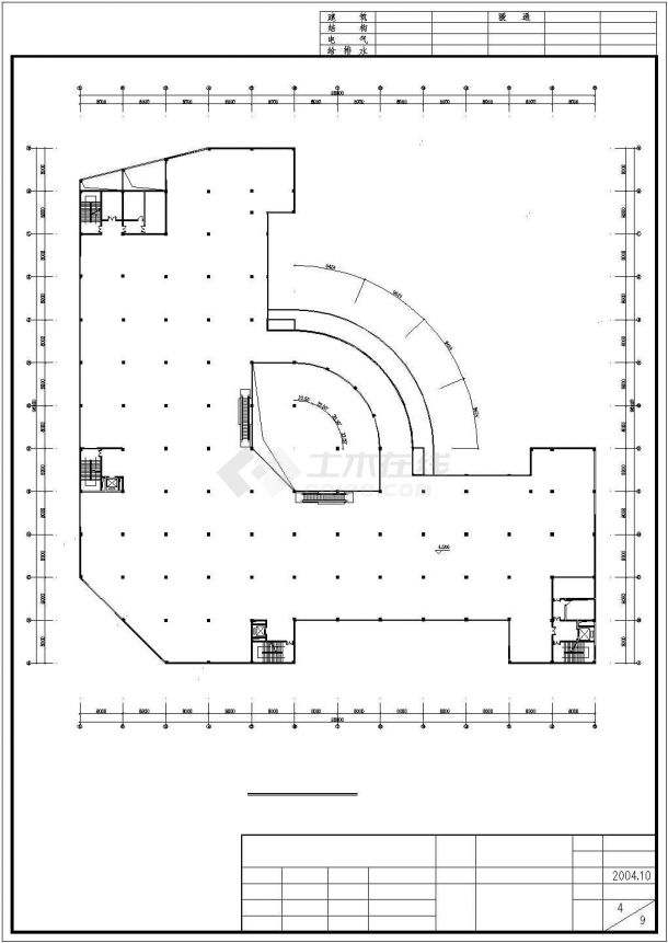 五层商场建筑cad设计方案施工图-图一