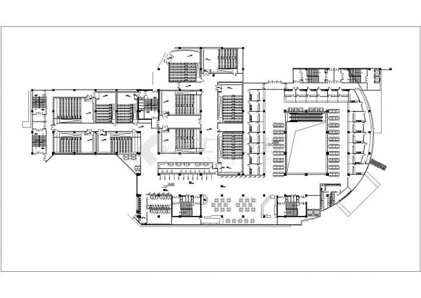 某购物中心五层电影院CAD图纸设计-图二