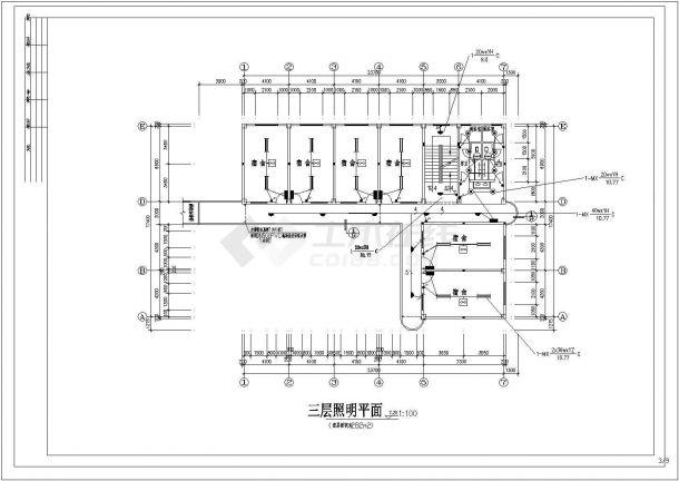 某三层学校教学楼强弱电设计cad全套电气施工图纸（含设计说明，共10张图）-图一