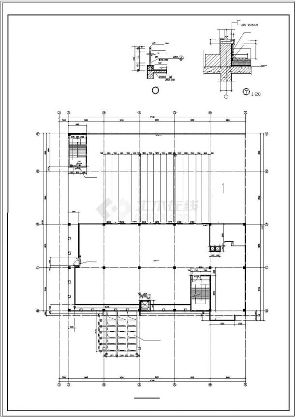 综合办公大楼建筑cad设计施工图-图二