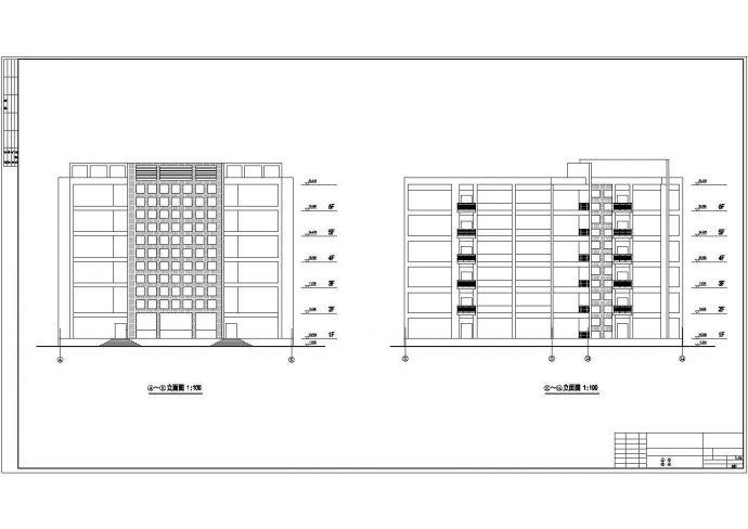 江苏某大学城二层教学楼建筑施工设计cad图纸，共13张_图1