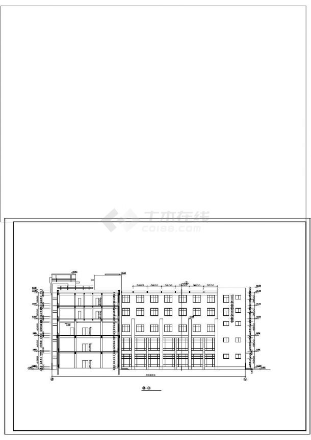 某地区综合楼cad建筑设计施工图-图二