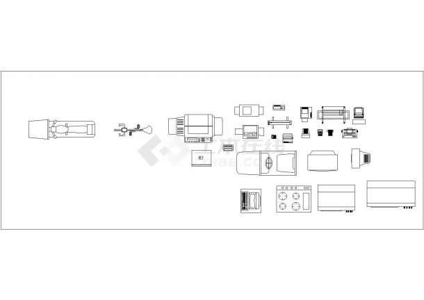 安徽省某设计施工装修公司整理办公室室内装修家具cad通用图块-图一