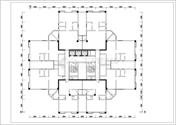 海南豪景小区某栋住宅整层装修cad设计平面图（含效果图）-图一