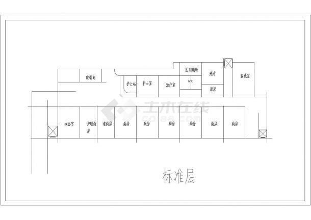 某综合性医院楼装修施工图含su模型-图一