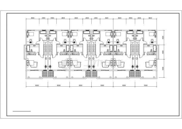南京市雨花台区某现代村镇3层砖混联排式别墅楼平立面设计CAD图纸-图一