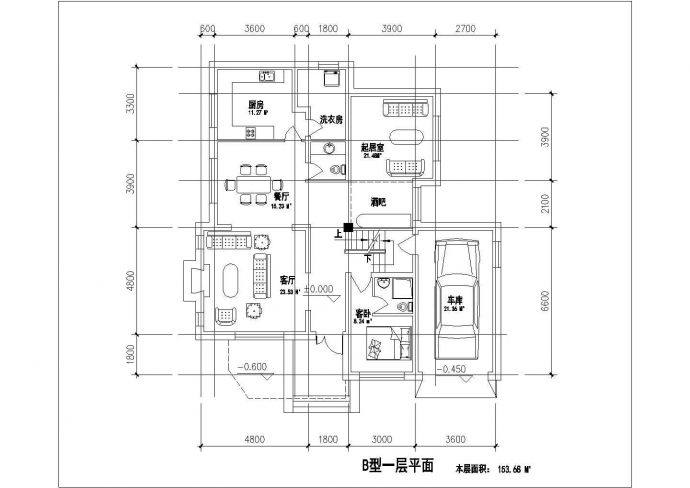 300平米2层混合结构单体独栋别墅平立面设计CAD图纸（2套方案）_图1