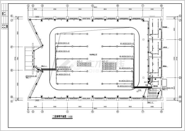 某小学风雨操场电气CAD详细设计平面施工图纸-图二