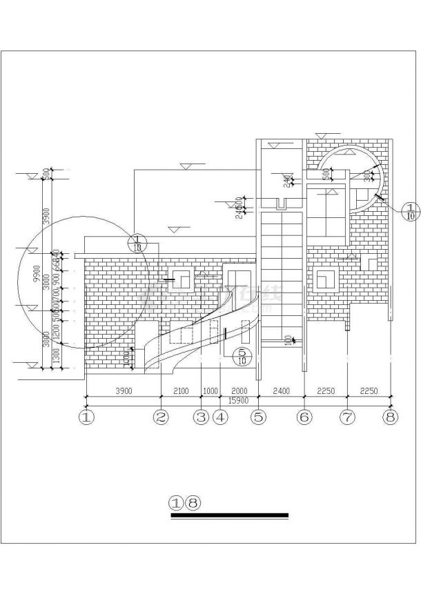 芜湖市某村镇338平米3层混合结构私人乡村别墅平立面设计CAD图纸-图一