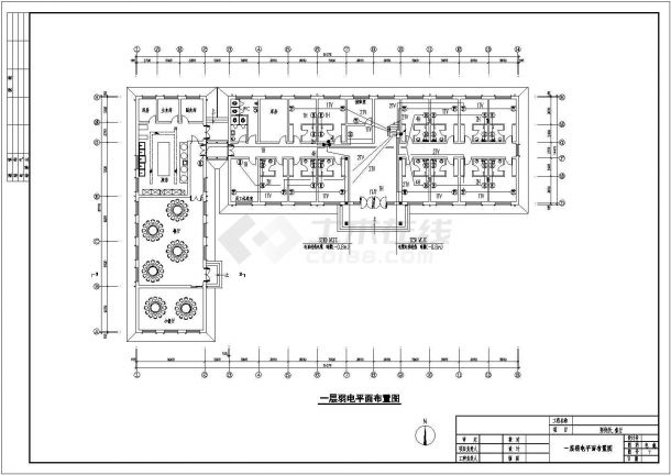 某小型招待所餐厅CAD电气施工参考图-图一