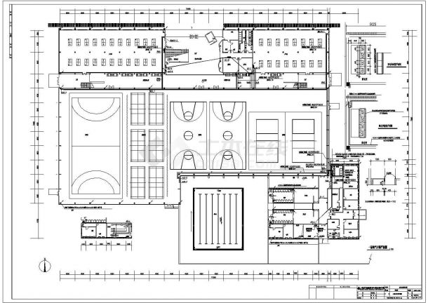 某东华大学体育中心电气CAD详细构造完整施工图-图二