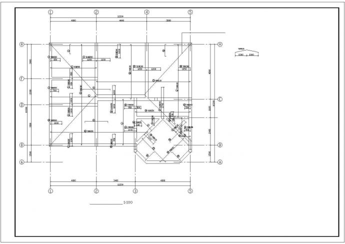 387平米2层砖混结构高档别墅建筑设计CAD图纸（含阁楼层和结构图）_图1