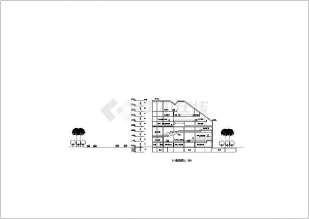 某四川省图书馆CAD详细大样设计剖面图-图二