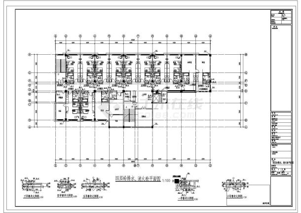  -2+4层5386平米宾馆给排水消防设计cad图纸-图二