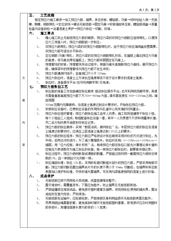 无粘结预应力工程组织施工方案-图二