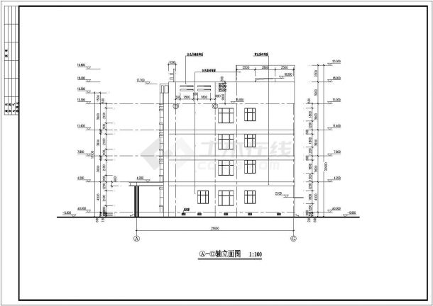 某四层医院门诊楼CAD建筑设计施工完整图-图一