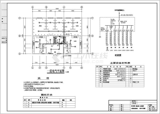 一层浴室电气施工平面图-图一