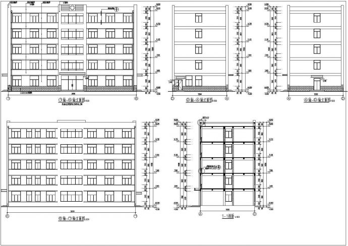 某2340平方米五层办公楼CAD建筑设计施工图_图1