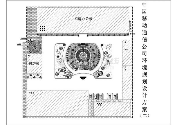 办公楼前详细绿化设计方案图纸-图二