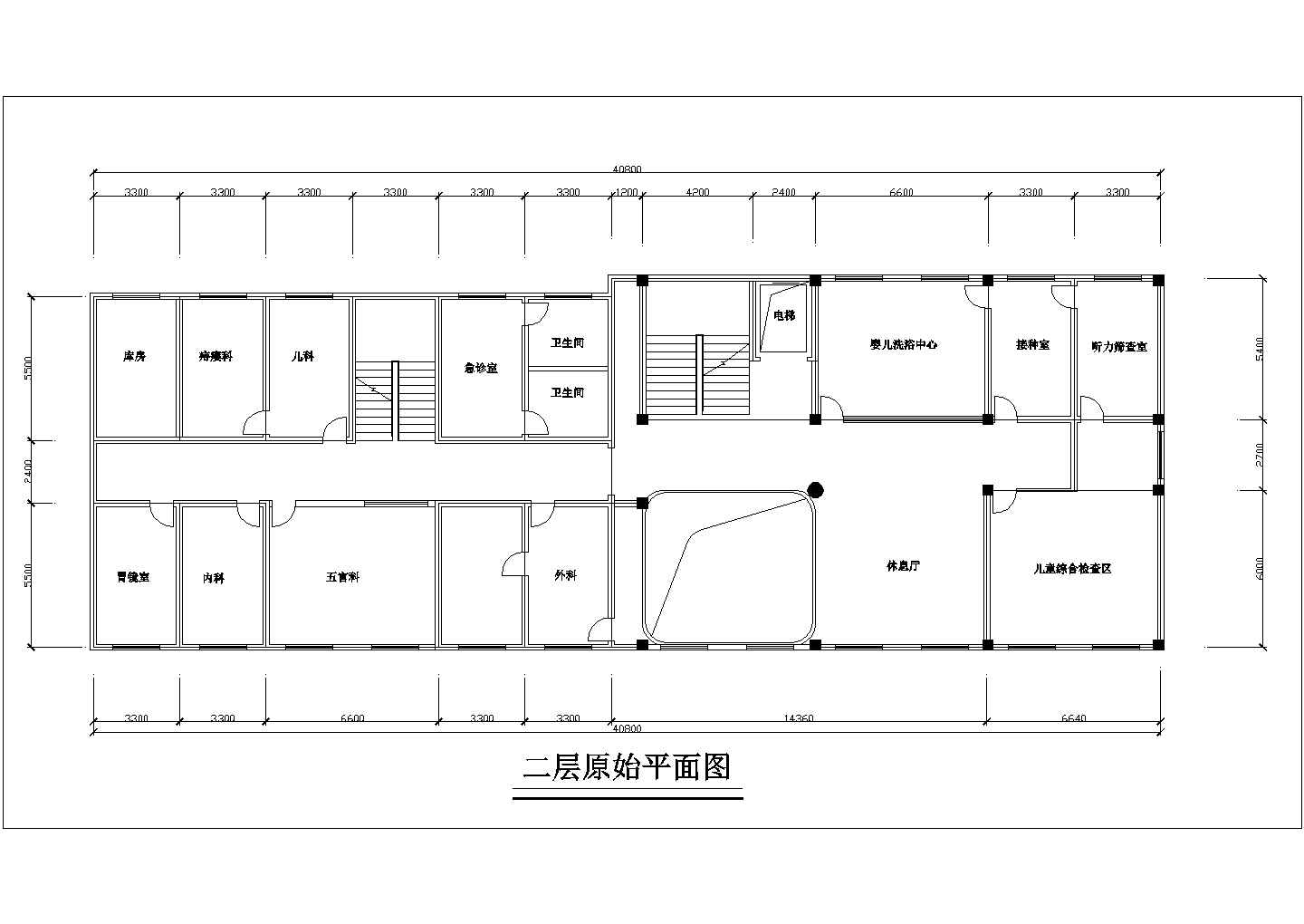 某医院装修CAD平面布置参考图