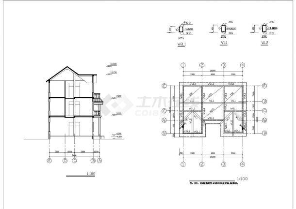 贵阳市长阳西村某3层砖混结构乡村别墅全套建筑设计CAD图纸-图一