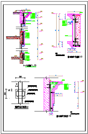 某医院干挂石材幕墙cad节点设计施工图
