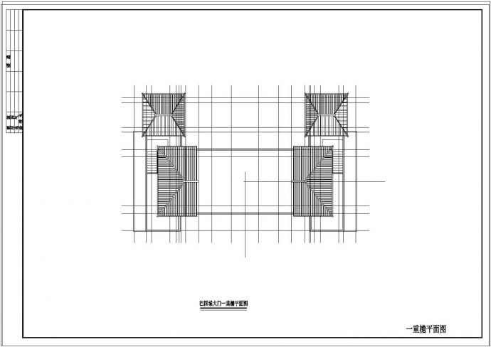 某地景区古城门建筑设计CAD施工图_图1