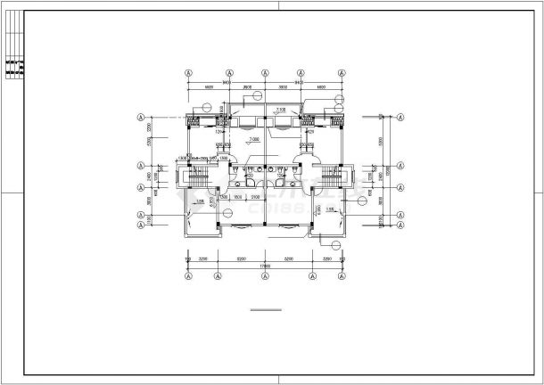 泉州市幸福新村某4层框架结构私人别墅全套平面设计CAD图纸-图二