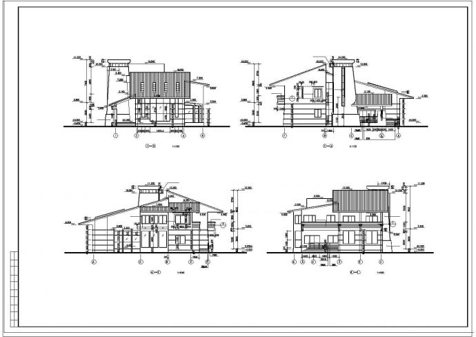 某藏式别墅建筑设计CAD施工图_图1