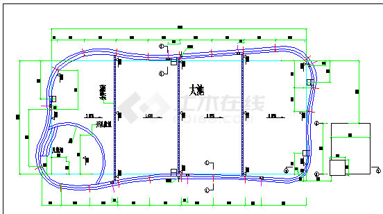 某游泳池设计CAD建筑施工图纸-图二