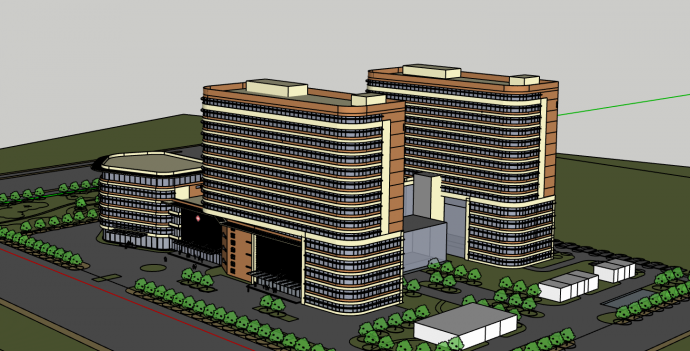 某地医院建筑设计方案su模型_图1