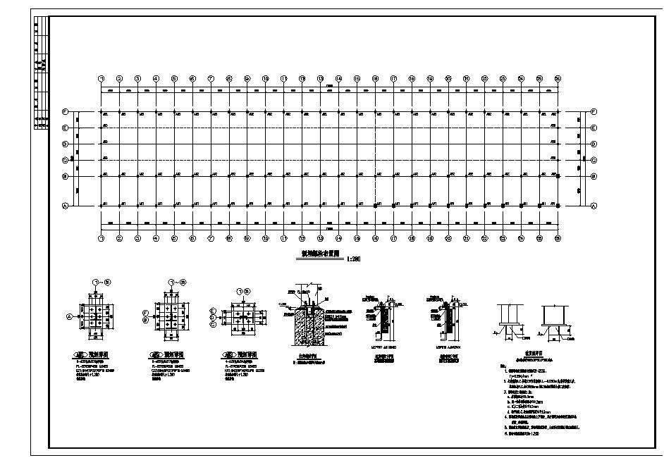 JP023某阿联酋厂房结构设计cad施工图