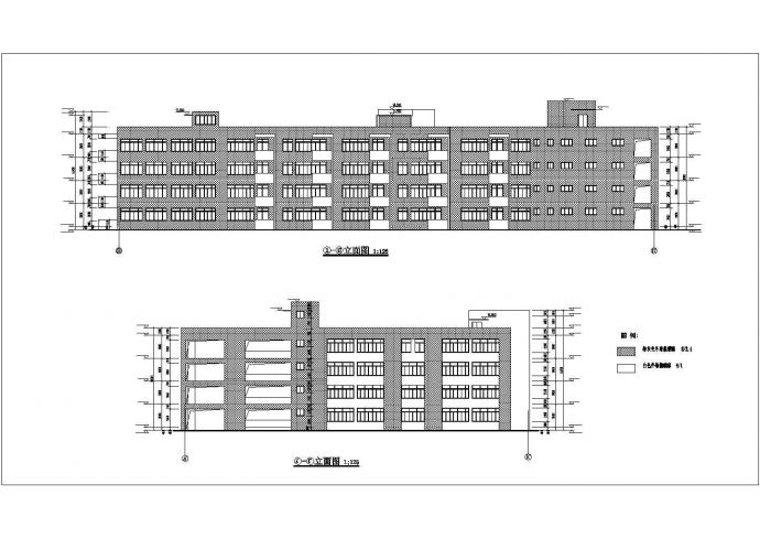 某小学五层框架结构教学楼建筑设计方案cad图纸_图1