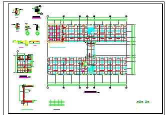 某中学一套完整的教学楼结构cad设计施工图
