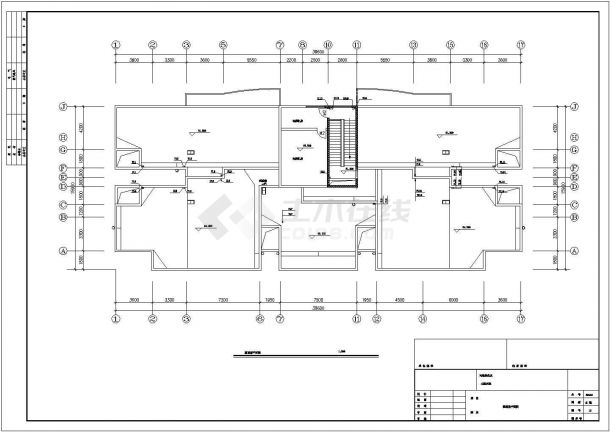 某长42.6米 宽14.1米 地下1地上20层商住楼给排水CAD设计（各层给排水平面图 给排水消火栓自动喷淋系统图 说明 卫生间泵房大样）-图二