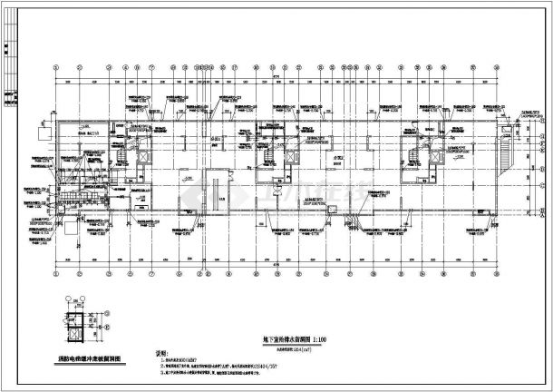 某长67.27米 15.5米 地下1地上16层商住楼给排水CAD设计（说明 各层给排水平面 各系统图)-图一