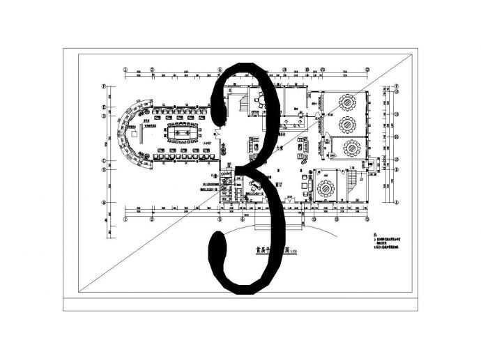 某迎宾馆大楼室内装修设计cad全套施工图（含设计说明，19张图）_图1