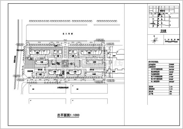 北京某用地面积25000多平米职业大学规划设计平面图-图一