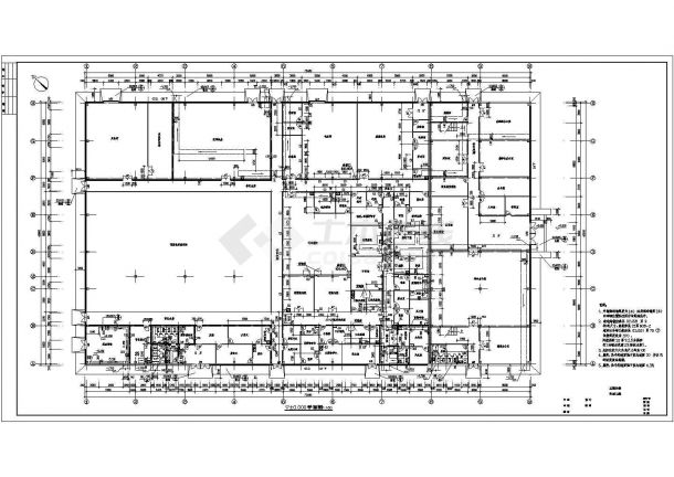 某医药主车间建筑CAD详细大样完整设计施工图-图二