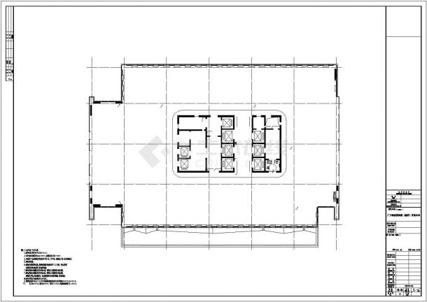 办公楼设计_服务中心二十五层办公楼建筑施工CAD图图-图一