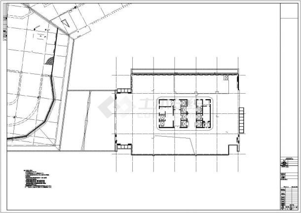 办公楼设计_服务中心二十五层办公楼建筑施工CAD图图-图二