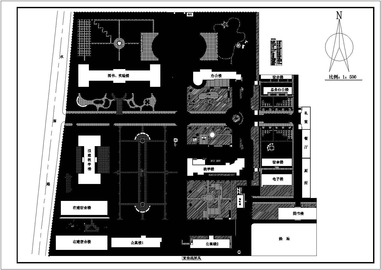 某地区大学完整规划设计施工详细方案CAD图纸