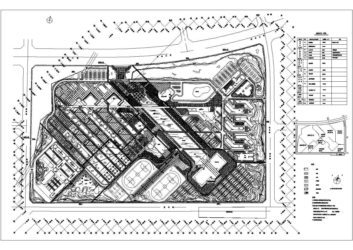某地区大学校园景观规划设计施工详细方案CAD图纸