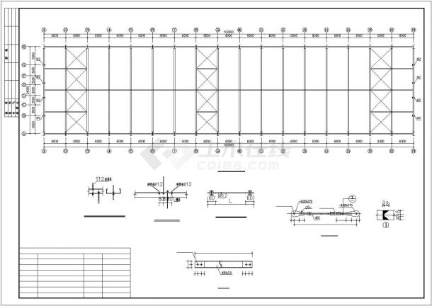 某门式钢架车间结构设计施工cad图纸-图二